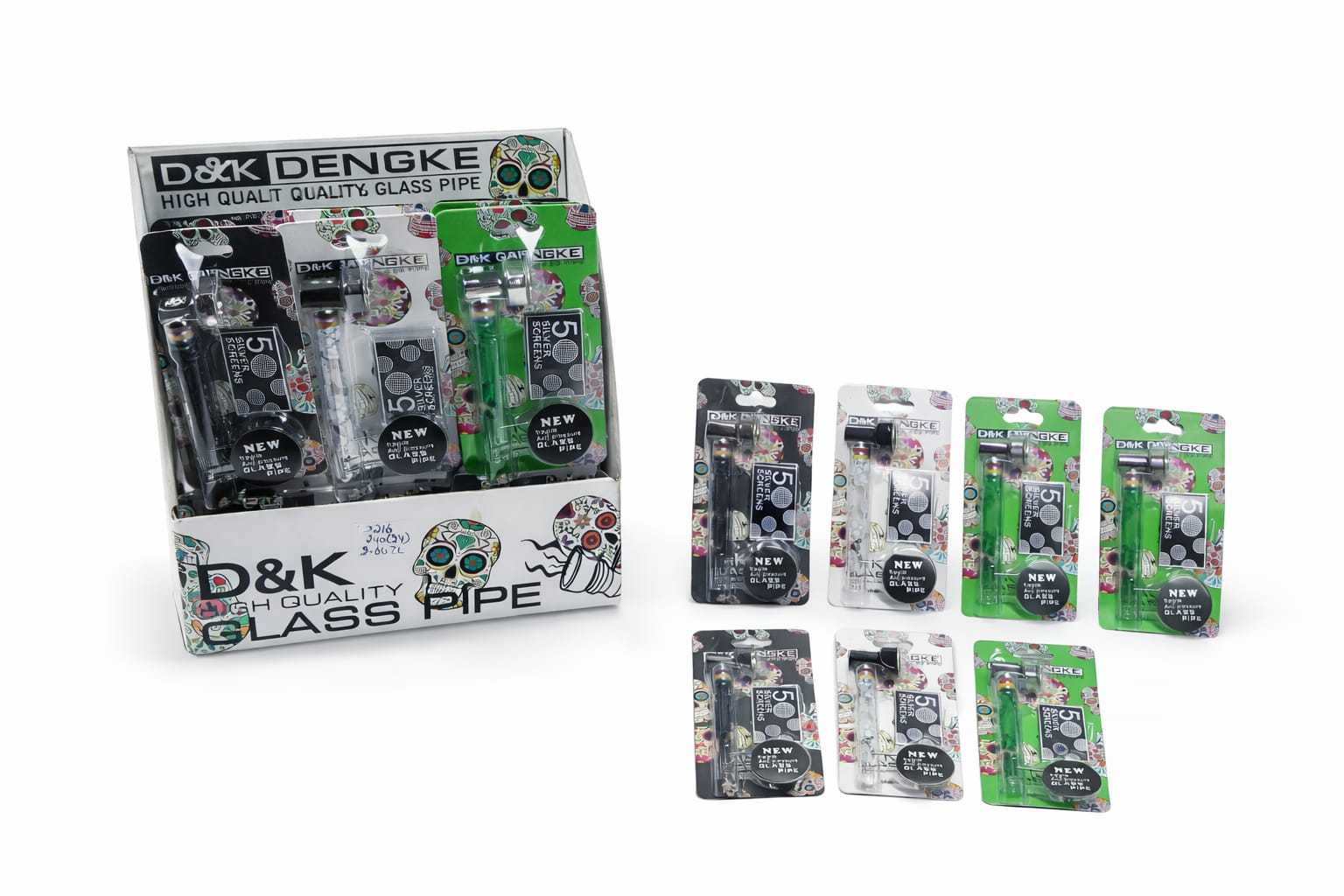 D&K Glaspfeife im Blister mit Farbdetail